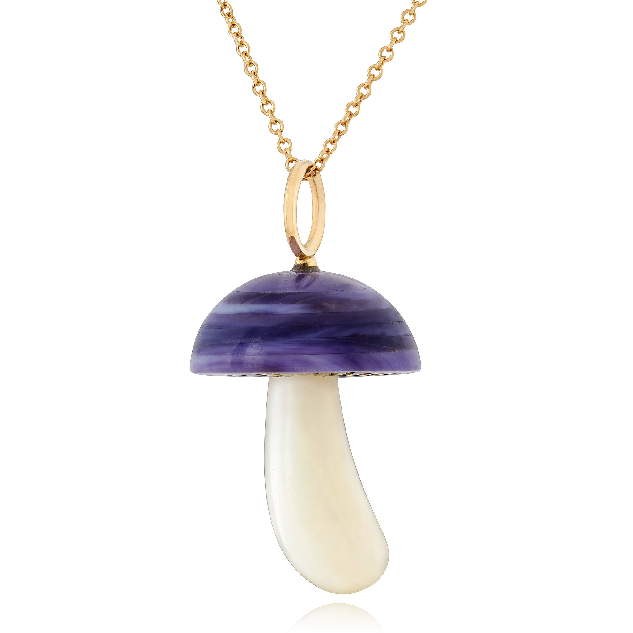 Purple Clam Shell Mushroom with Diamond