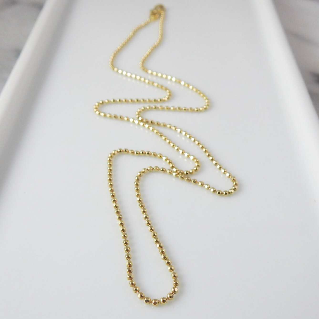 Diamond Cut Ball Chain in 14K Gold