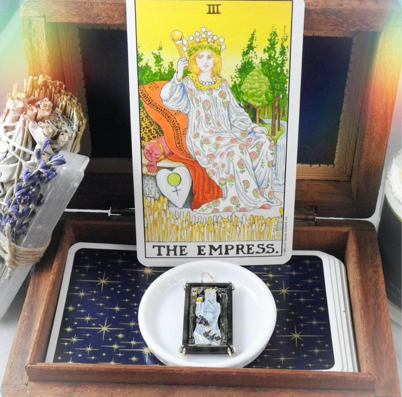 The Empress Tarot Charm in Gold