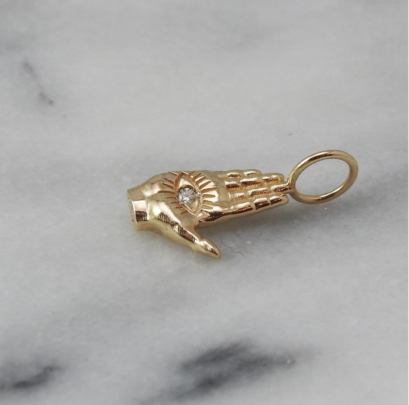 Hamsa LadyFinger in 14K Gold