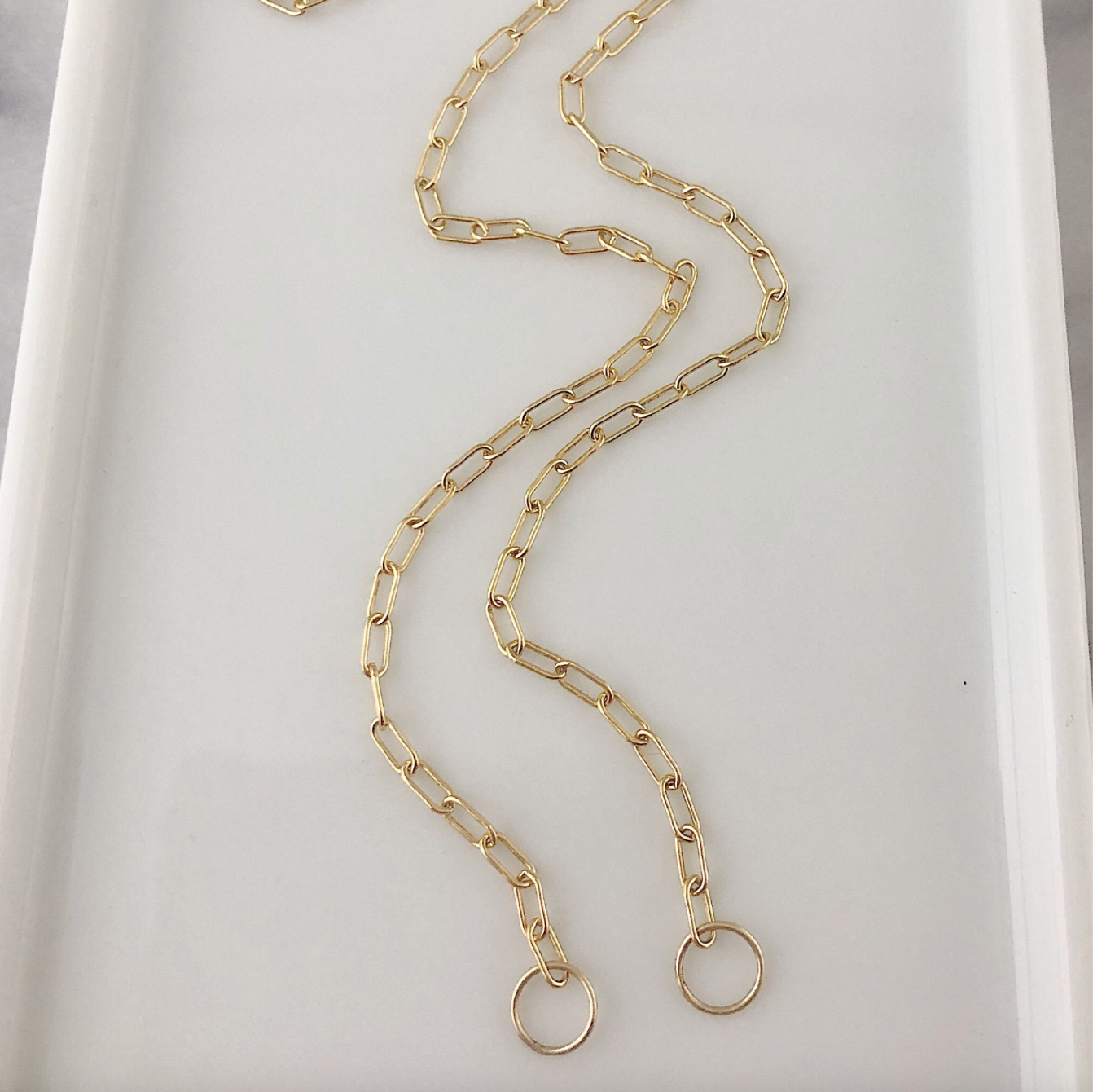 Paperclip Chain with Open End Loops in 14K Gold Fill