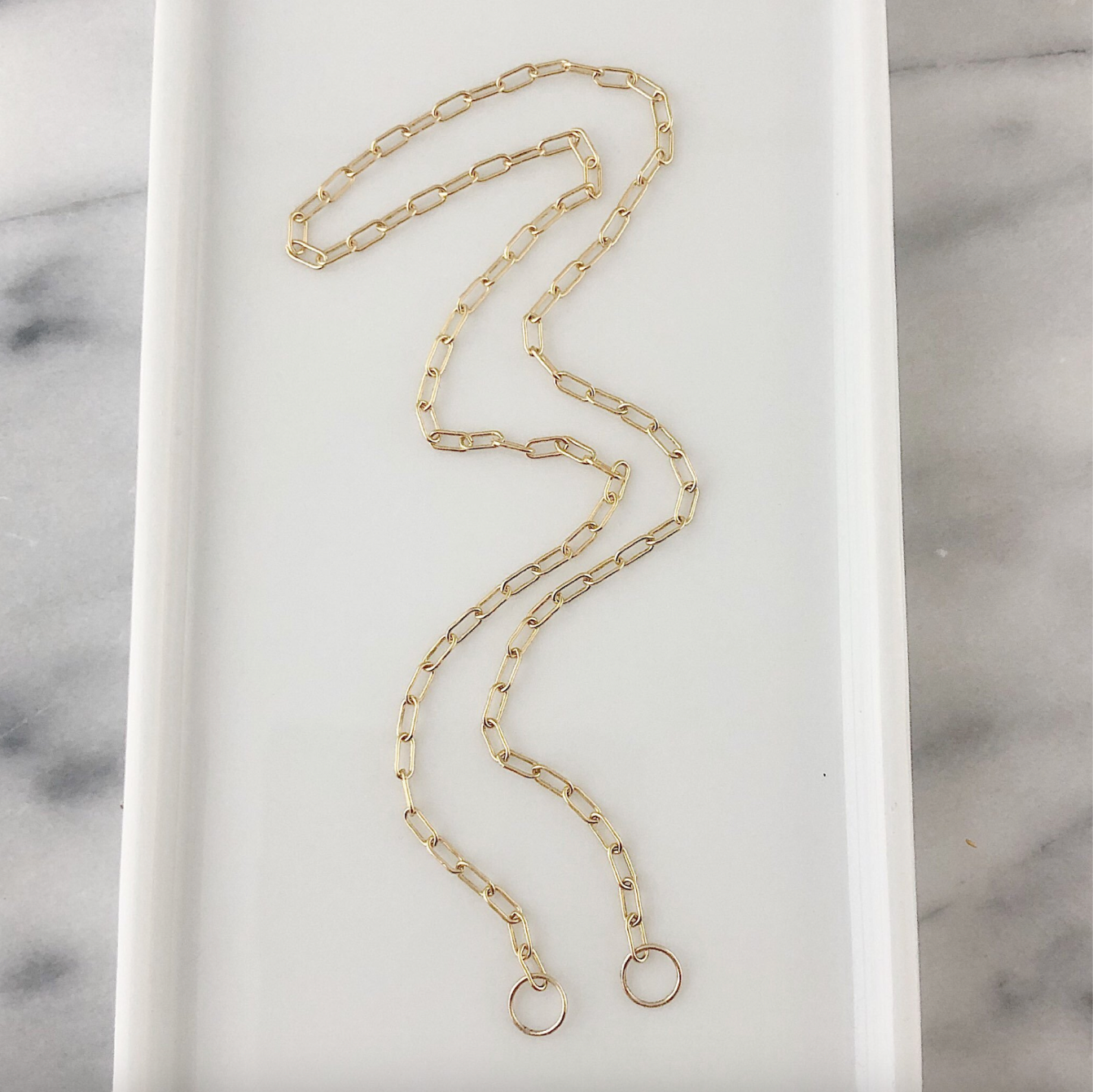 Paperclip Chain with Open End Loops in 14K Gold Fill