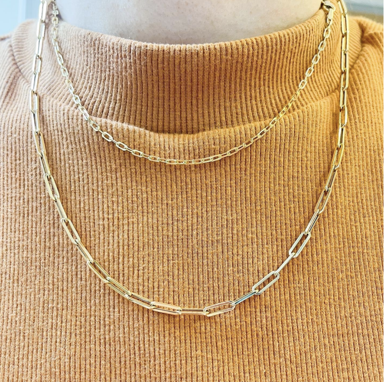 Perfect Paperclip Chain in 14K Gold