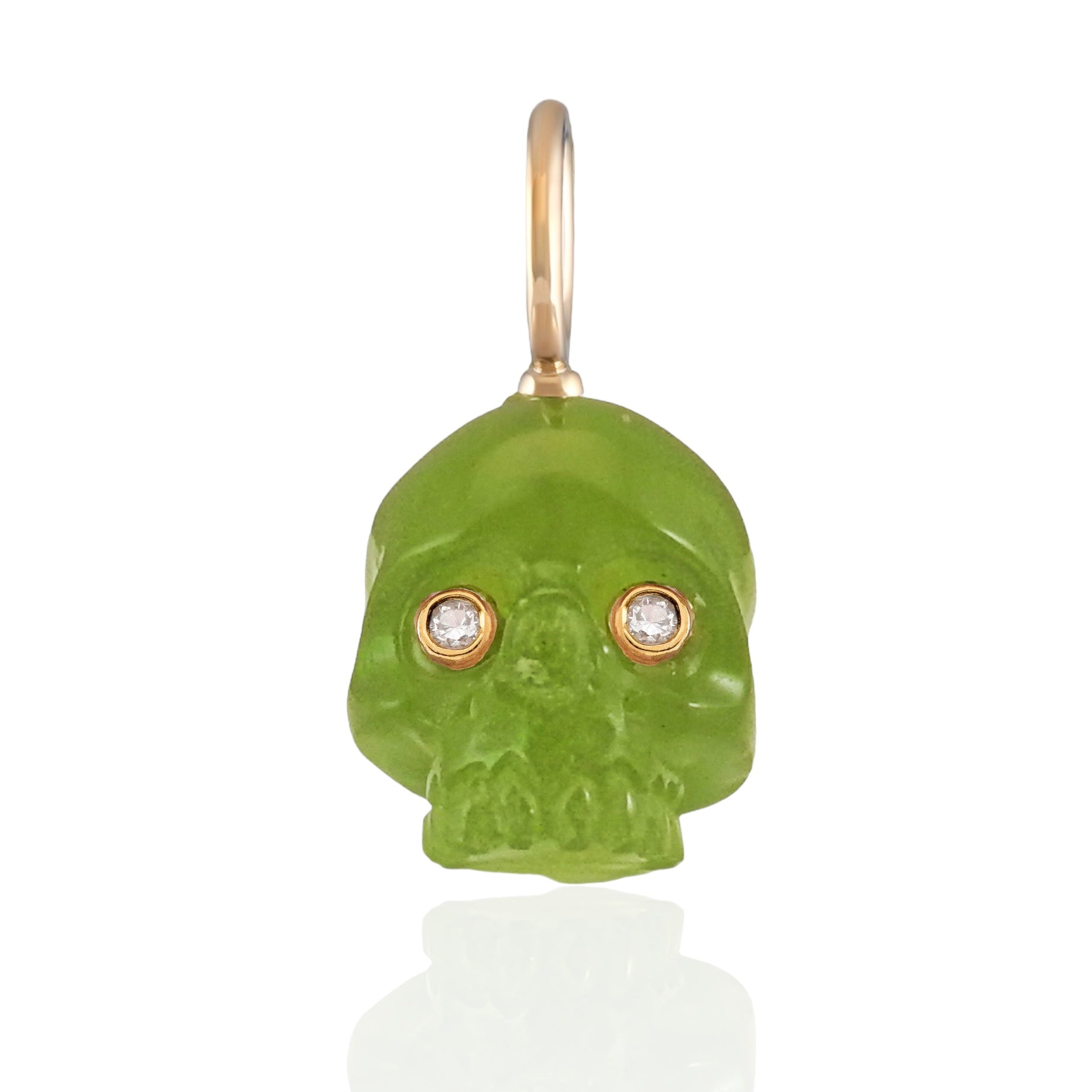 Grass Green Chalcedony Skull Baby