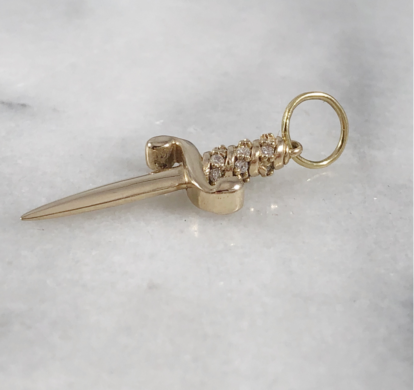 Dagger in 14K Gold with Diamond