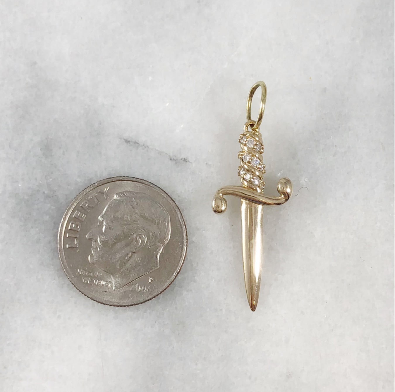 Dagger in 14K Gold with Diamond