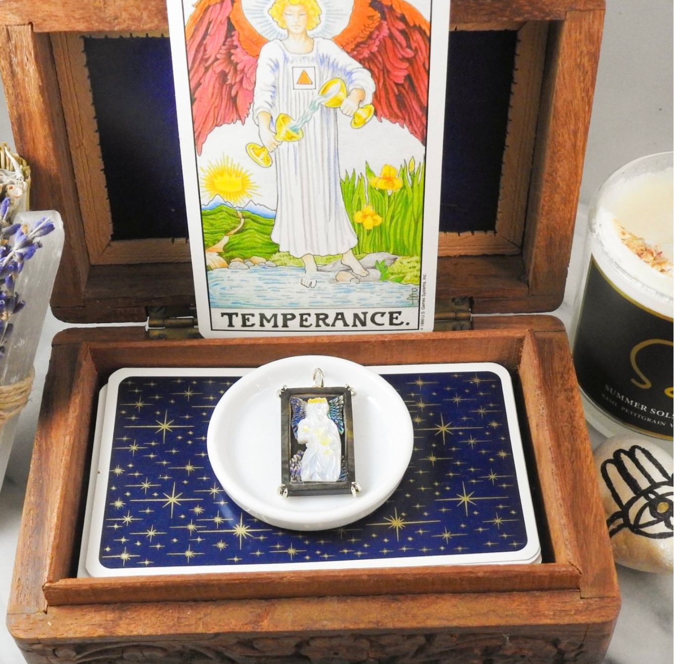 Temperance Tarot Charm in Silver